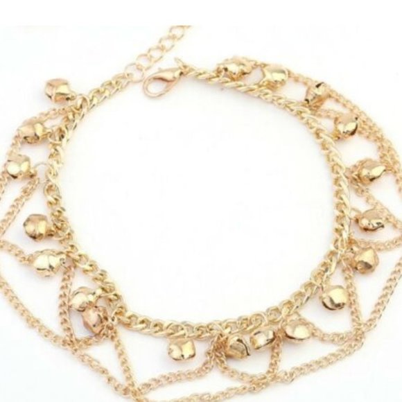 Womens 18k Gold Anklet Adjustable